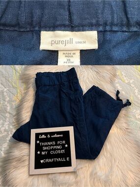 J.Jill Pure Jill Navy Linen Pants | Women’s XLP